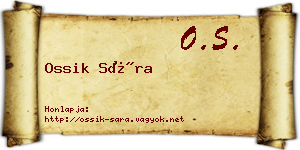 Ossik Sára névjegykártya